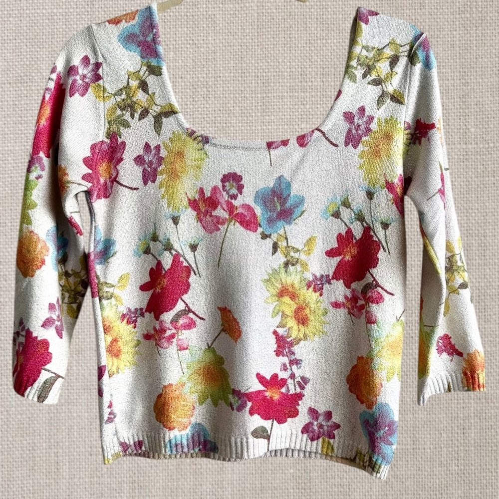 Vintage Zara made in Italy Floral Print Women's Sweater